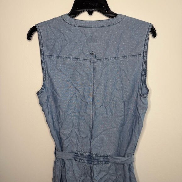 Jag Jeans Abra Chambray Light Blue Dotted Tie Dress - Picture 8 of 9